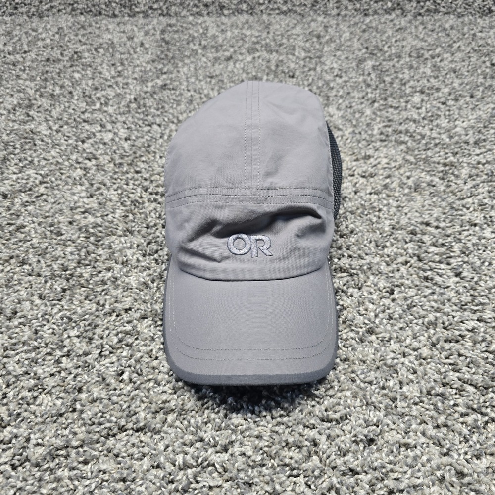 Outdoor Research OR 5 Panel Swift Hat Strapback Black w/Gray Lightweight EUC